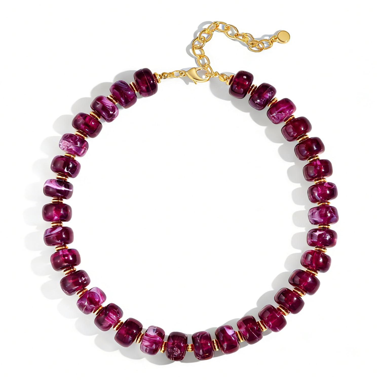 Collier plastron à perles en résine épaisses – Style moderne et minimaliste
