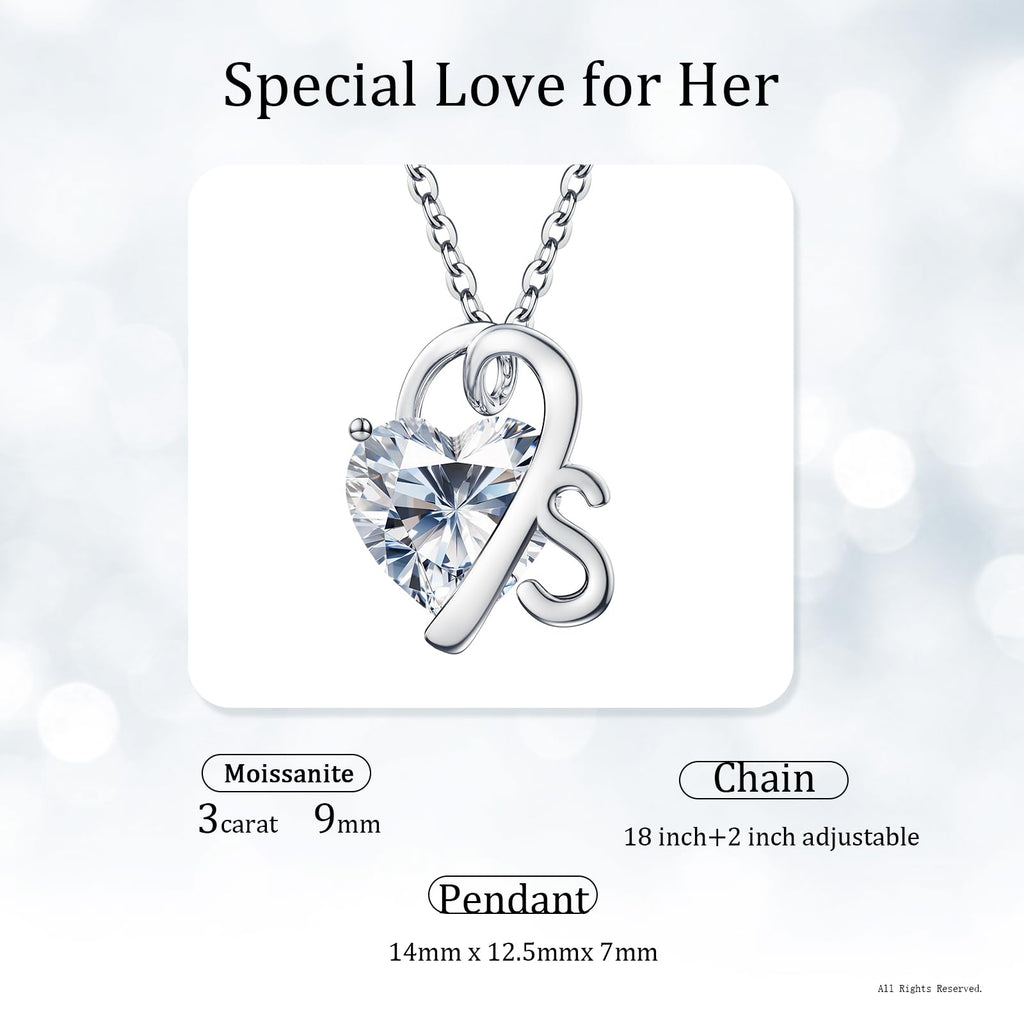 moissanite heart necklaces for women