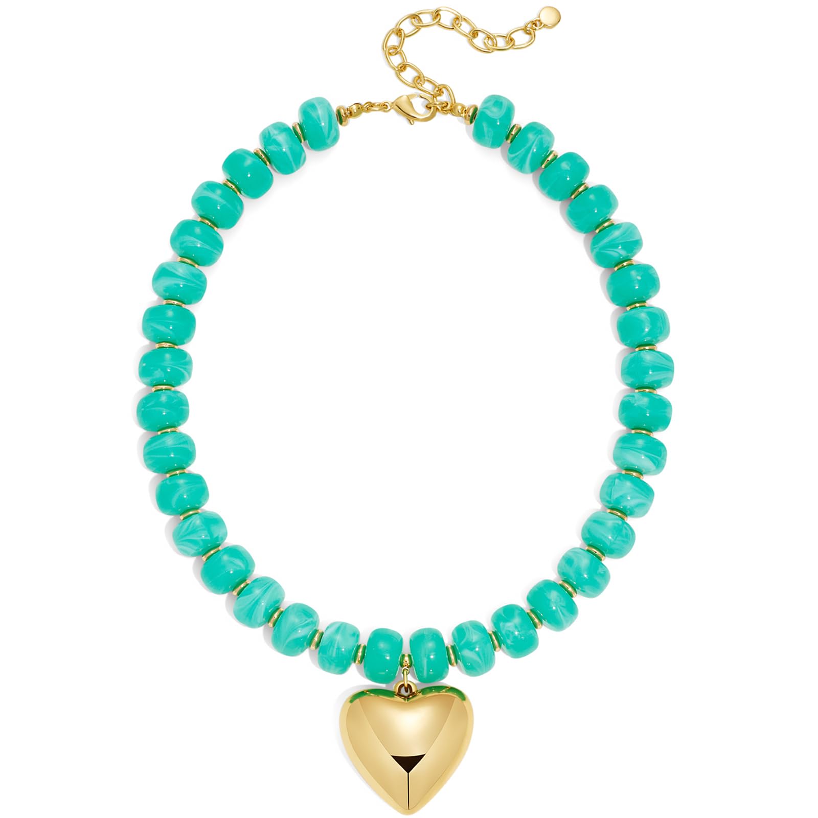 Collier plastron à perles en résine épaisses – Style moderne et minimaliste