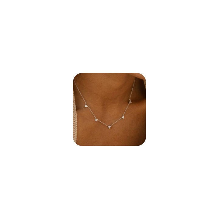 CUEZIY Dainty Silver Gold Necklaces for Women Cute Station Choker Simulated Diamond Necklace Simple Layering CZ Necklace Trendy Jewelry Gifts