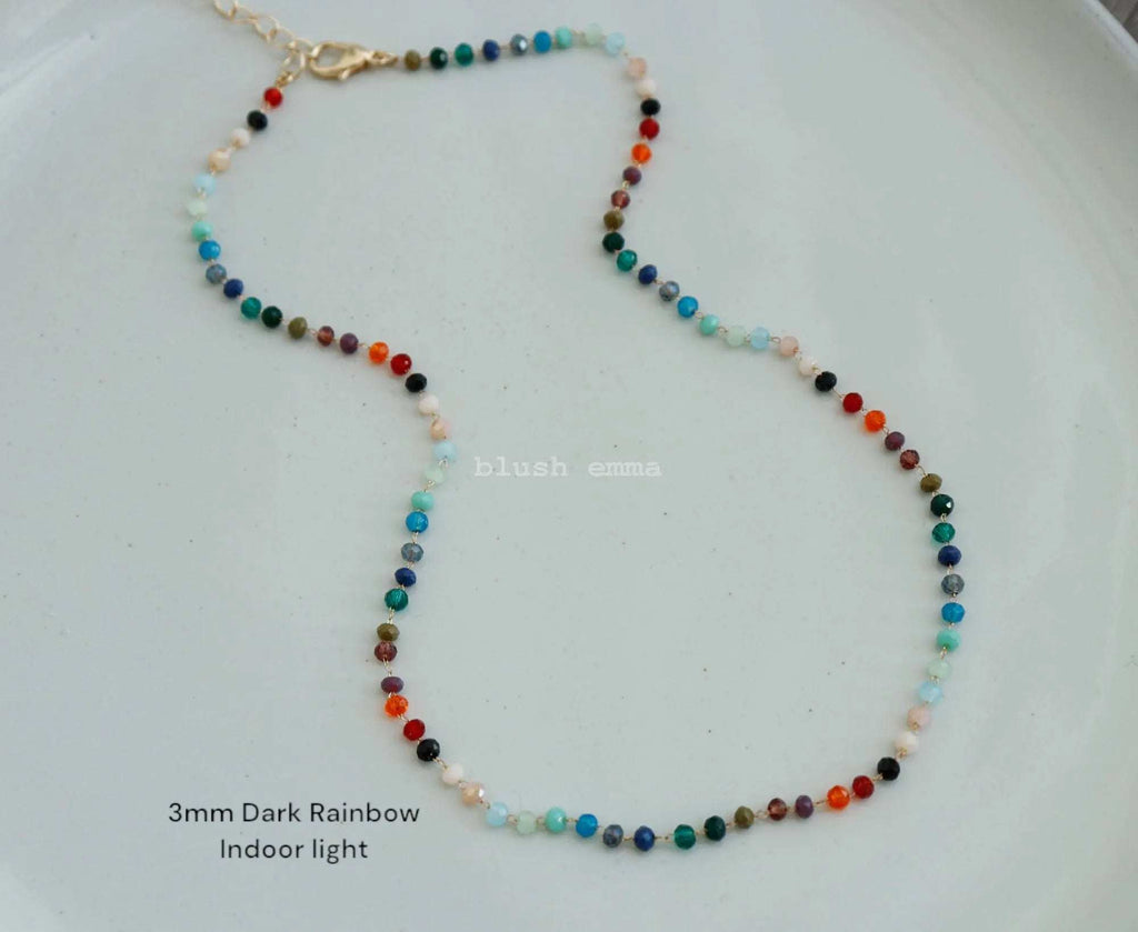 Rainbow Gemstone Beaded Necklace – A Dainty Touch of Color and CharmA Splash of Color, A Dash of JoyThe Rainbow Gemstone Beaded Necklace brings a burst of vibrant color and effortless elegance to your collection. Crafted with 1.5mm sRemoloxRainbow Gemstone Beaded Necklace