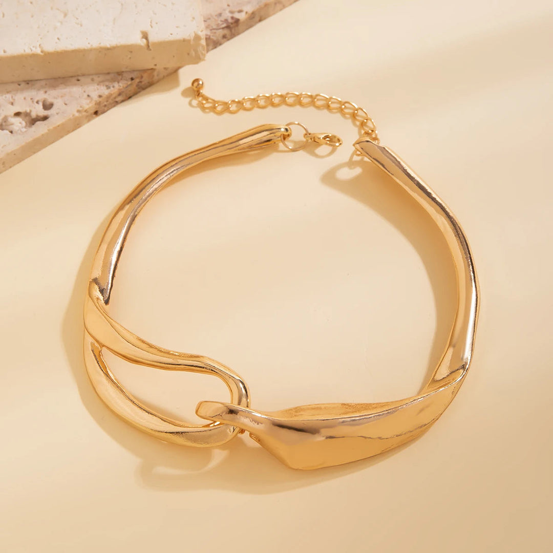 Rebel Luxe – Überzogene, schwere Halskette mit dicken Gliedern im Choker-Stil