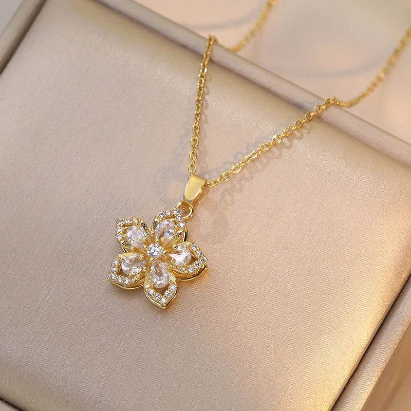 Eternal Bloom Rotatable Flower Necklace – Romance in Every TurnA Flower That Spins with Love and LightUnveil the magic of love and elegance with the Eternal Bloom Rotatable Flower Necklace. Expertly crafted from 316L stainless sRemoloxEternal Bloom Rotatable Flower Necklace