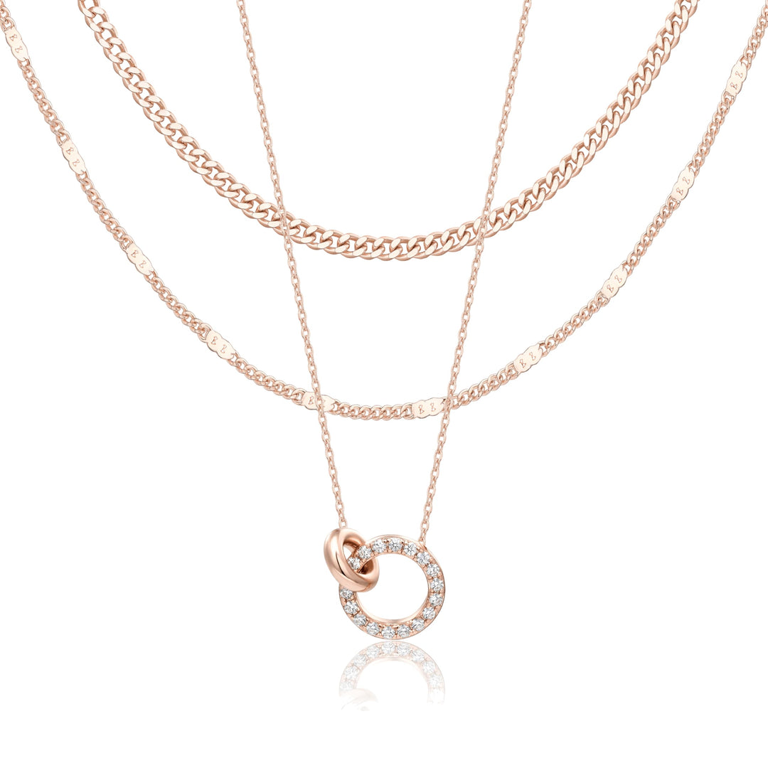 WomenGifts Layered Gold Necklaces for Women, 14K Gold Sterling Silver Plated Dainty Pendant Necklace Set Non Tarnish, Chunky Stackable Cuban Chain Choker, Trendy Personalized Birthstone Jewelry Gift for Mom
