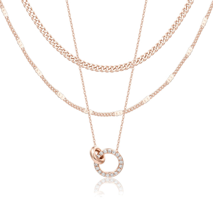 WomenGifts Layered Gold Necklaces for Women, 14K Gold Sterling Silver Plated Dainty Pendant Necklace Set Non Tarnish, Chunky Stackable Cuban Chain Choker, Trendy Personalized Birthstone Jewelry Gift for Mom