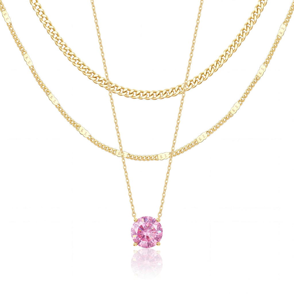 Lot de colliers en plaqué or 14 carats – Bijoux à pendentifs superposables qui ne ternissent pas