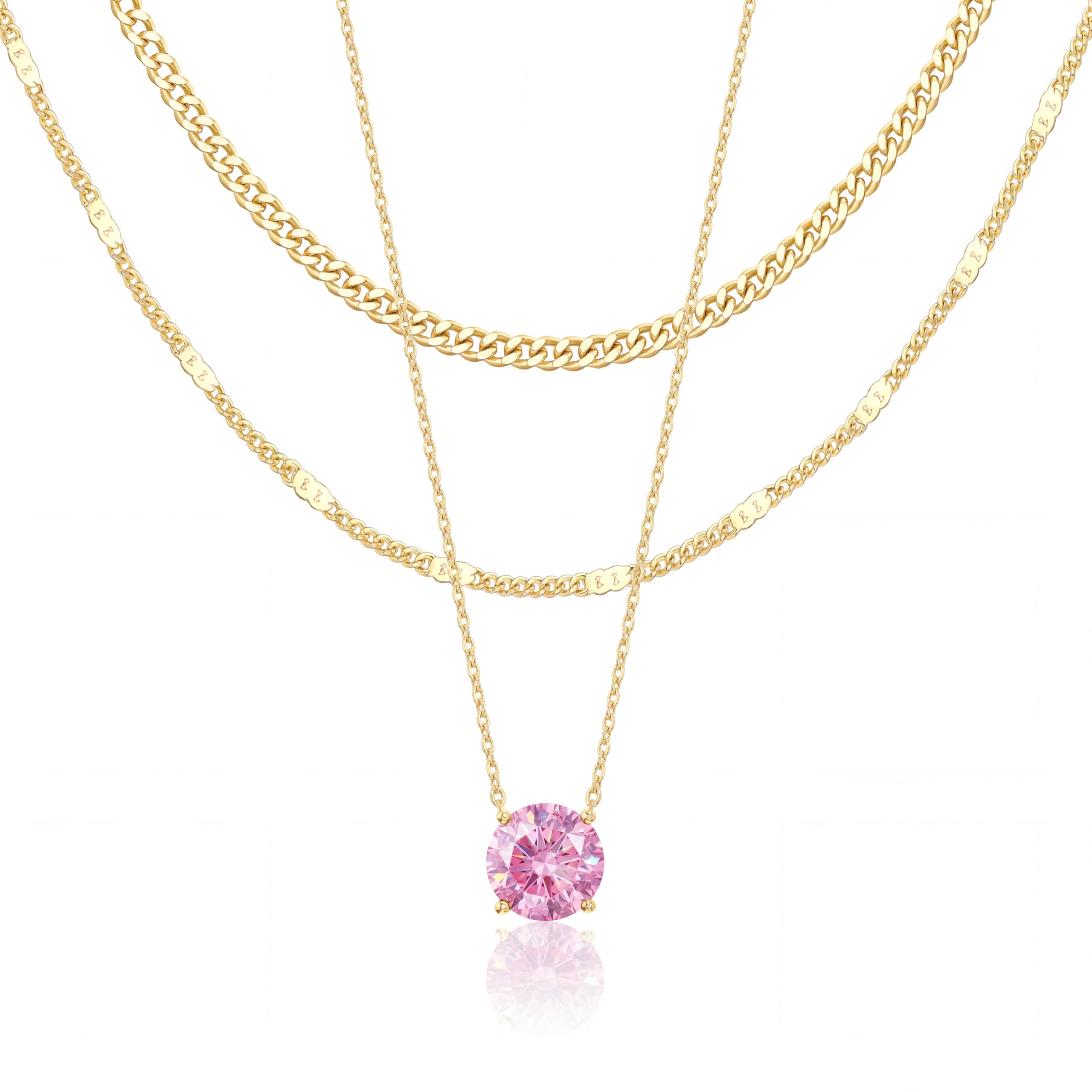 Lot de colliers en plaqué or 14 carats – Bijoux à pendentifs superposables qui ne ternissent pas