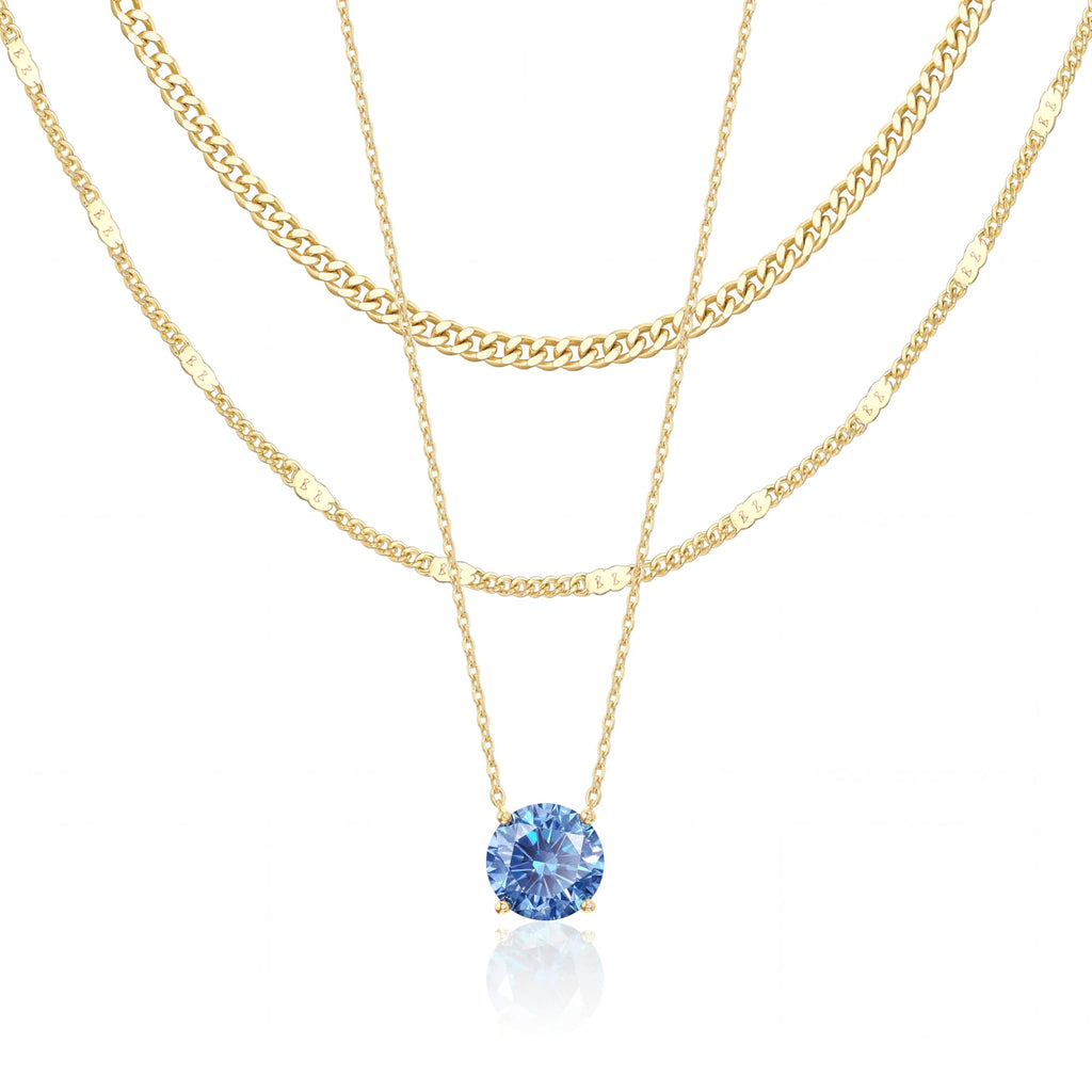 Lot de colliers en plaqué or 14 carats – Bijoux à pendentifs superposables qui ne ternissent pas