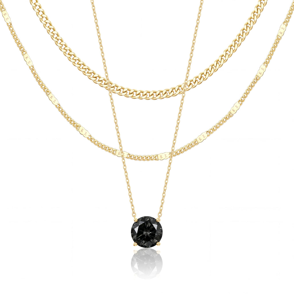 Lot de colliers en plaqué or 14 carats – Bijoux à pendentifs superposables qui ne ternissent pas