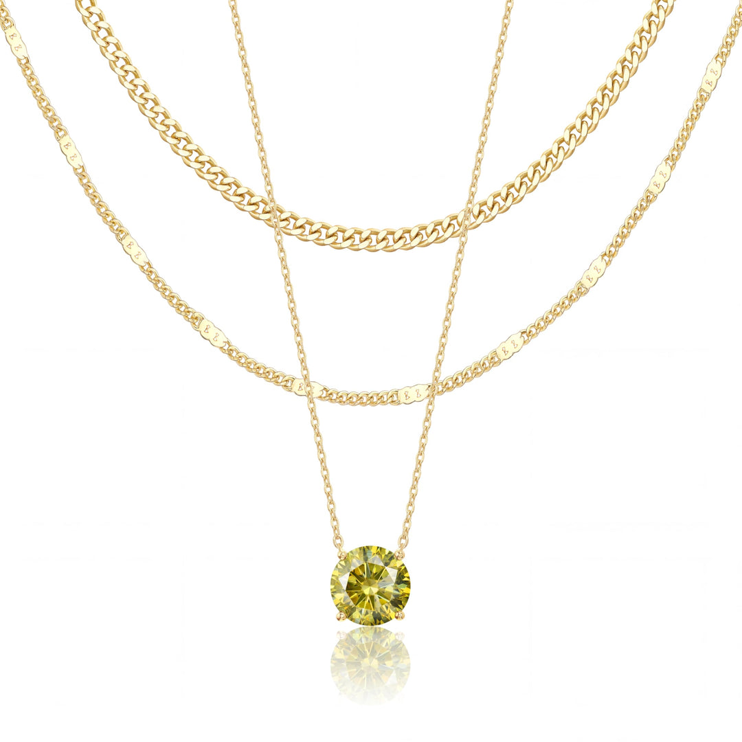 WomenGifts Layered Gold Necklaces for Women, 14K Gold Sterling Silver Plated Dainty Pendant Necklace Set Non Tarnish, Chunky Stackable Cuban Chain Choker, Trendy Personalized Birthstone Jewelry Gift for Mom