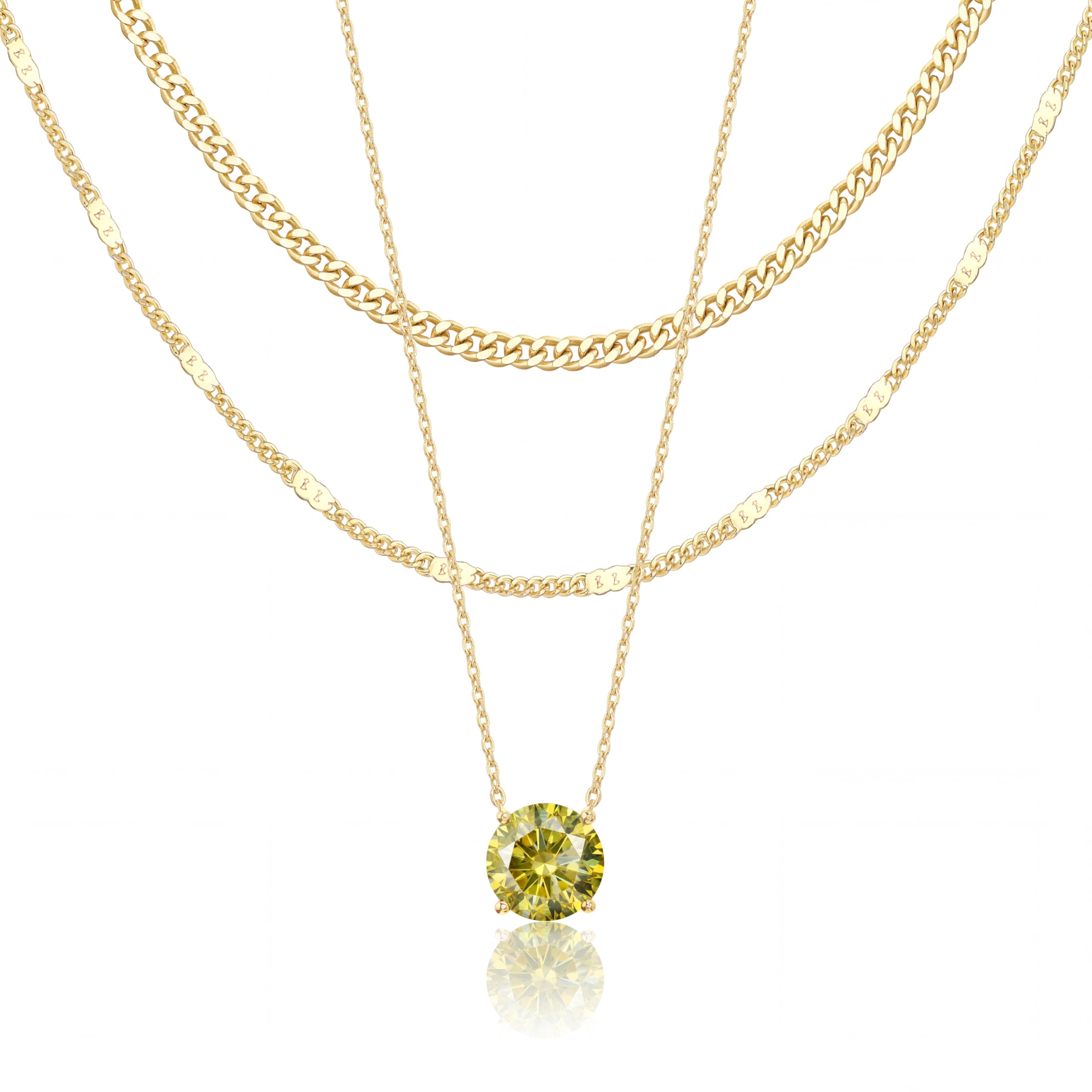 Lot de colliers en plaqué or 14 carats – Bijoux à pendentifs superposables qui ne ternissent pas