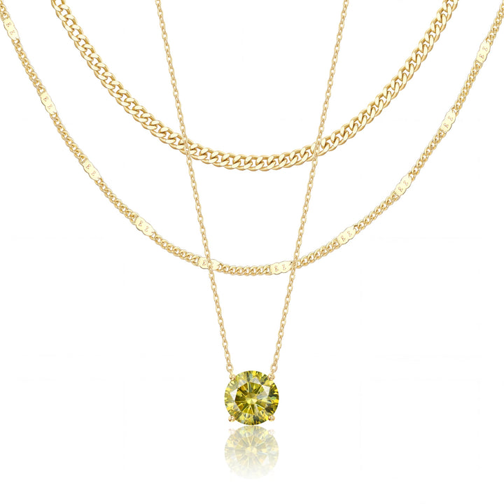 WomenGifts Layered Gold Necklaces for Women, 14K Gold Sterling Silver Plated Dainty Pendant Necklace Set Non Tarnish, Chunky Stackable Cuban Chain Choker, Trendy Personalized Birthstone Jewelry Gift for Mom