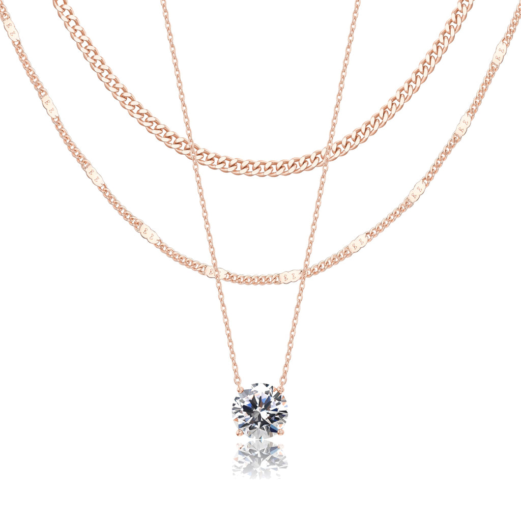 Lot de colliers en plaqué or 14 carats – Bijoux à pendentifs superposables qui ne ternissent pas