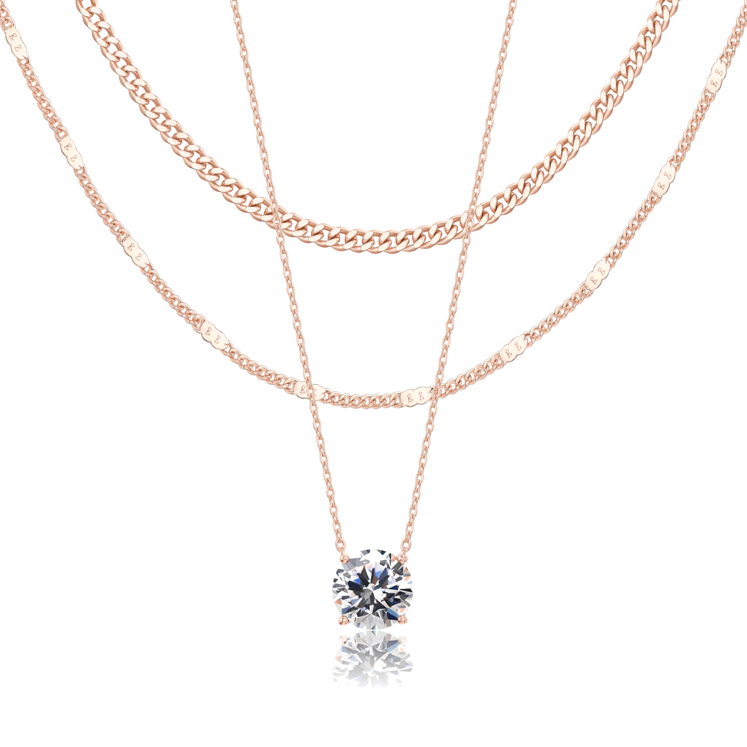 Lot de colliers en plaqué or 14 carats – Bijoux à pendentifs superposables qui ne ternissent pas