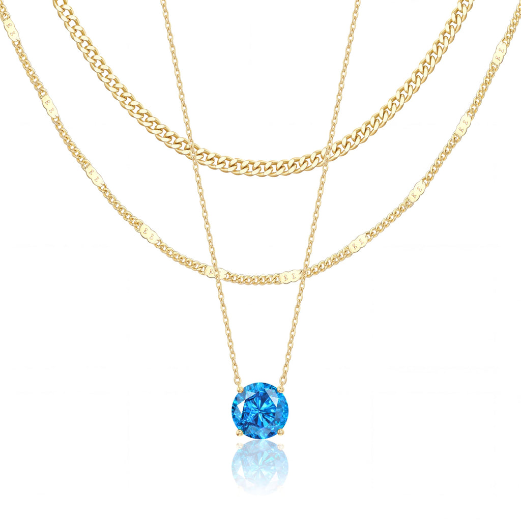 Lot de colliers en plaqué or 14 carats – Bijoux à pendentifs superposables qui ne ternissent pas