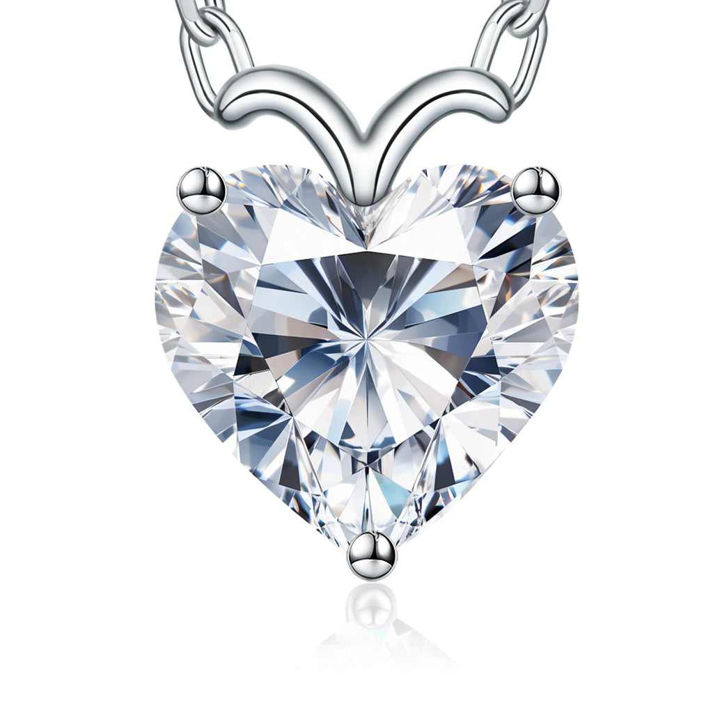 moissanite heart necklaces for women
