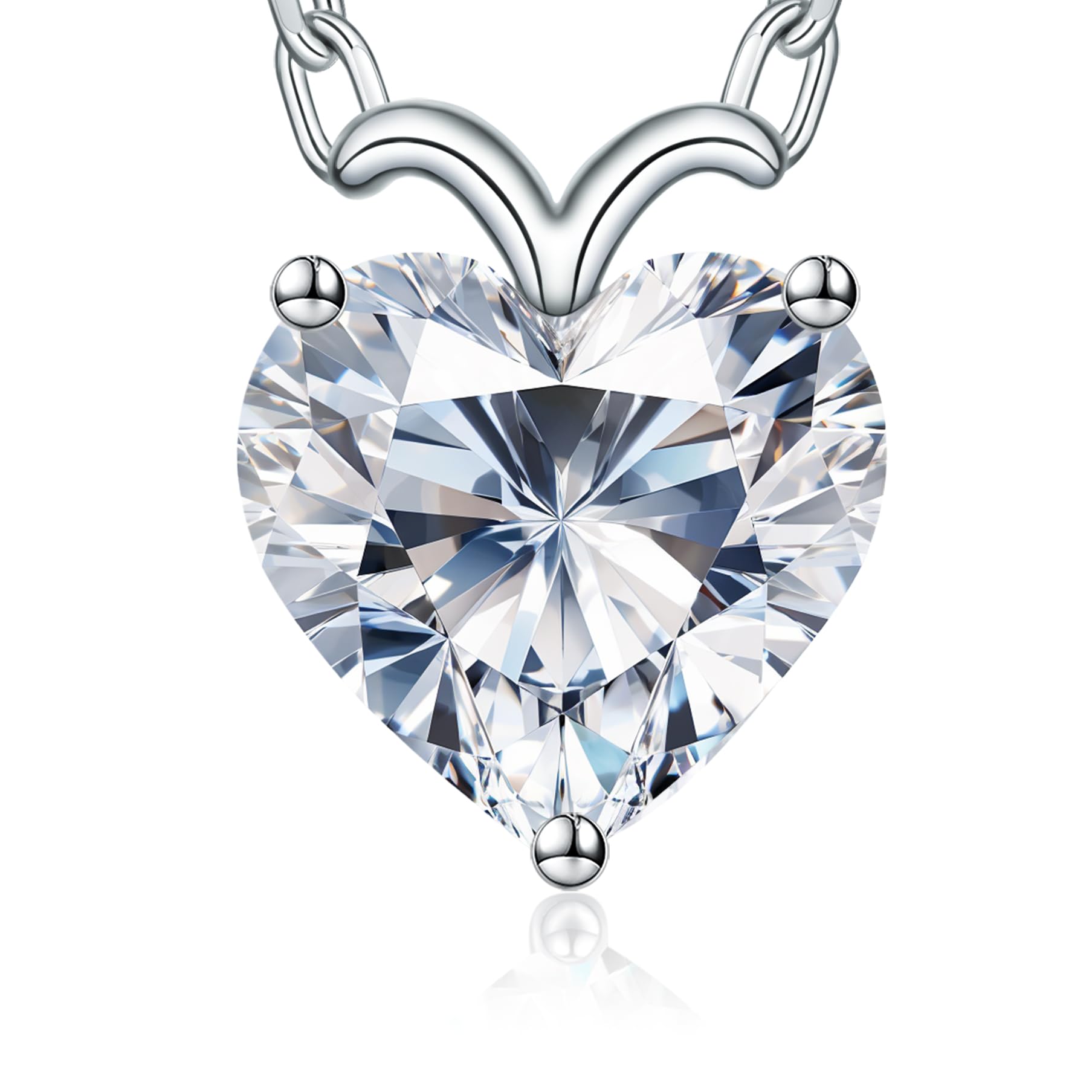 moissanite heart necklaces for women