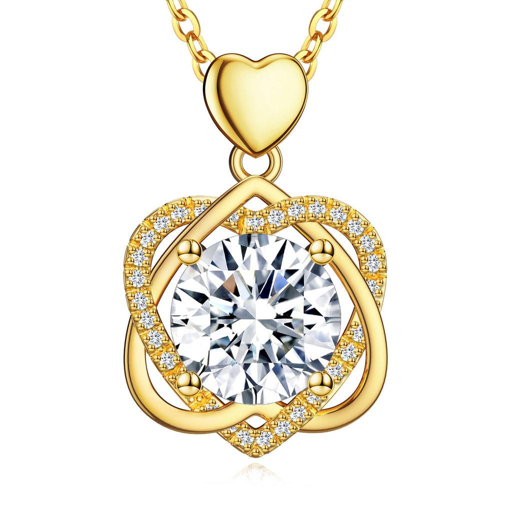 InfinityLove Heart Necklaces for Women - Moissanite Jewelry