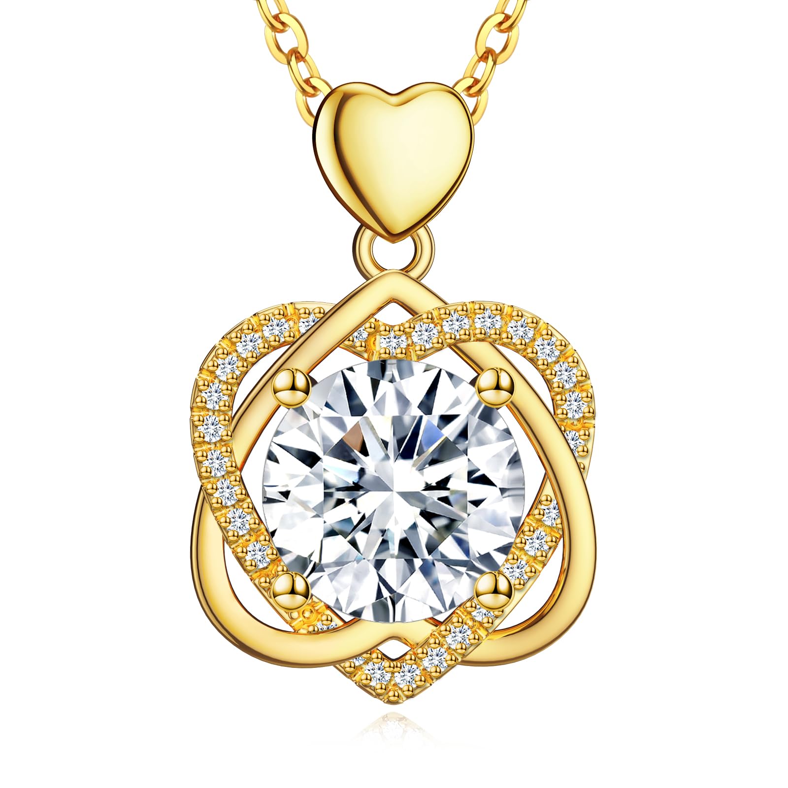 InfinityLove Heart Necklaces for Women - Moissanite Jewelry