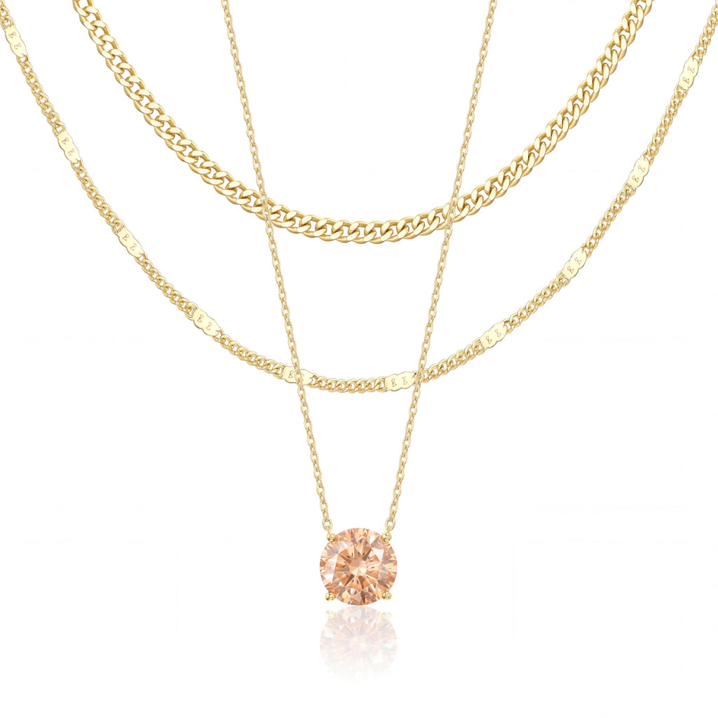 Lot de colliers en plaqué or 14 carats – Bijoux à pendentifs superposables qui ne ternissent pas