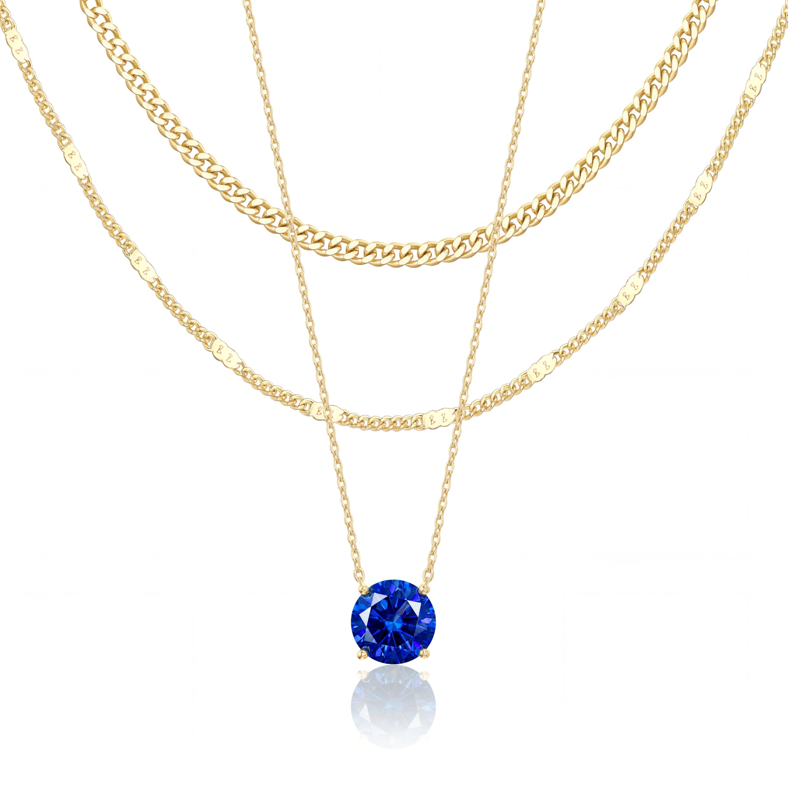 Lot de colliers en plaqué or 14 carats – Bijoux à pendentifs superposables qui ne ternissent pas