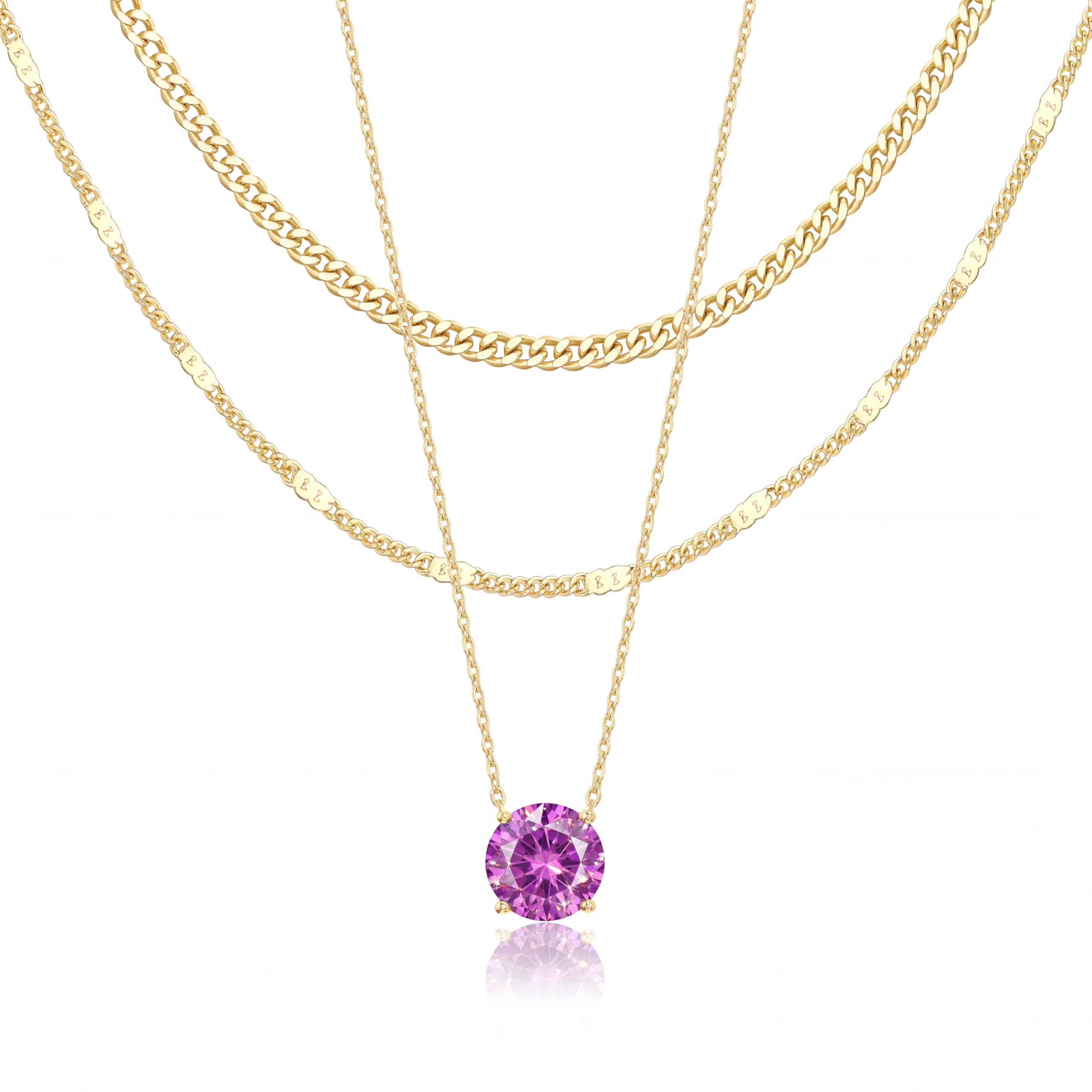 Lot de colliers en plaqué or 14 carats – Bijoux à pendentifs superposables qui ne ternissent pas