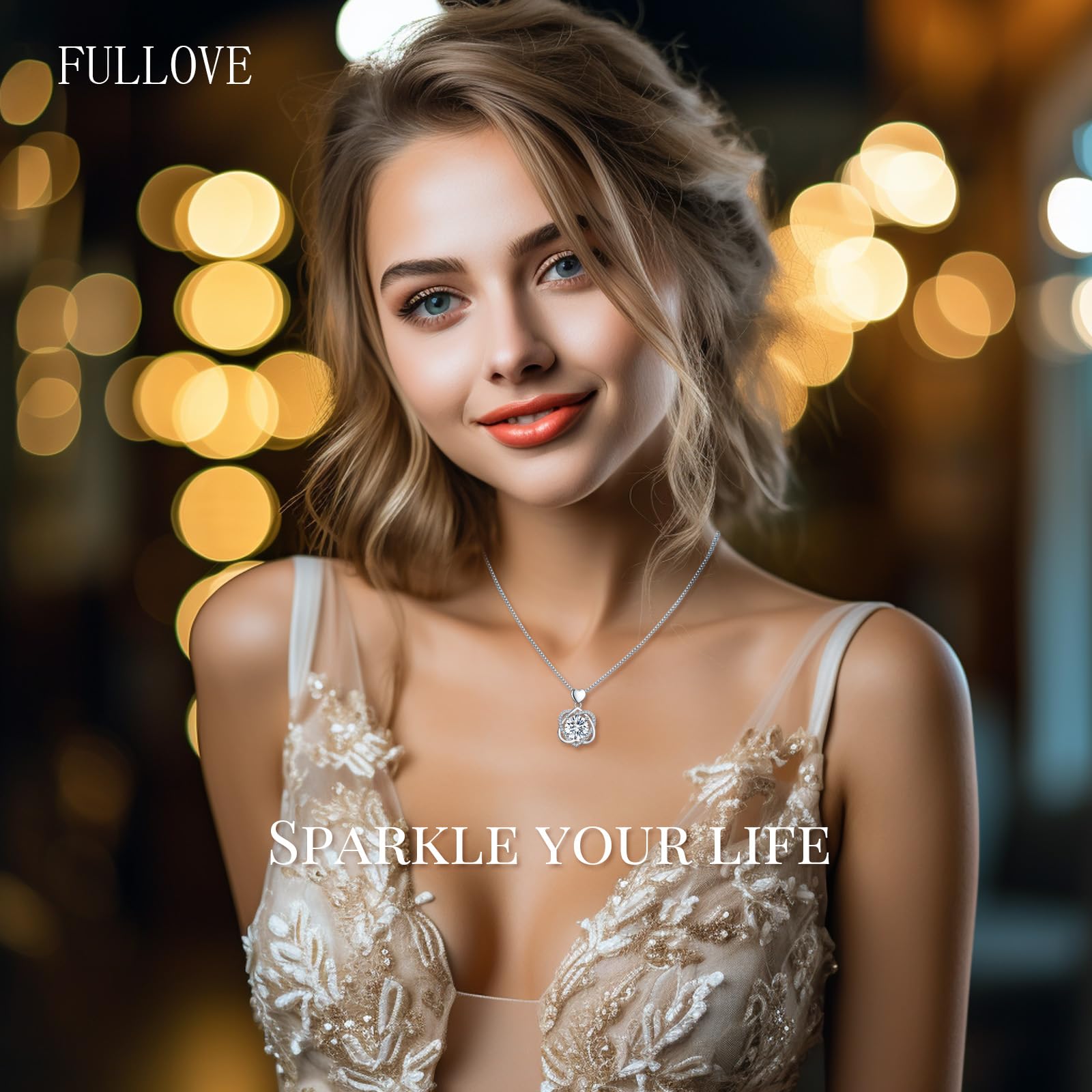 InfinityLove Heart Necklaces for Women - Moissanite Jewelry