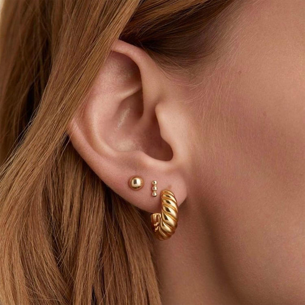 Freekiss 3 Pairs Gold Hoop Earrings Set for Women