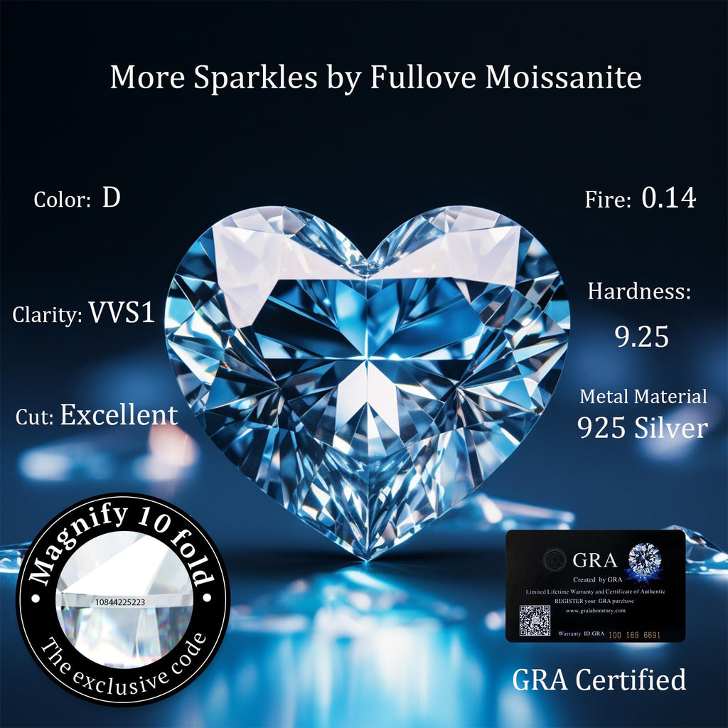 moissanite heart necklaces for women