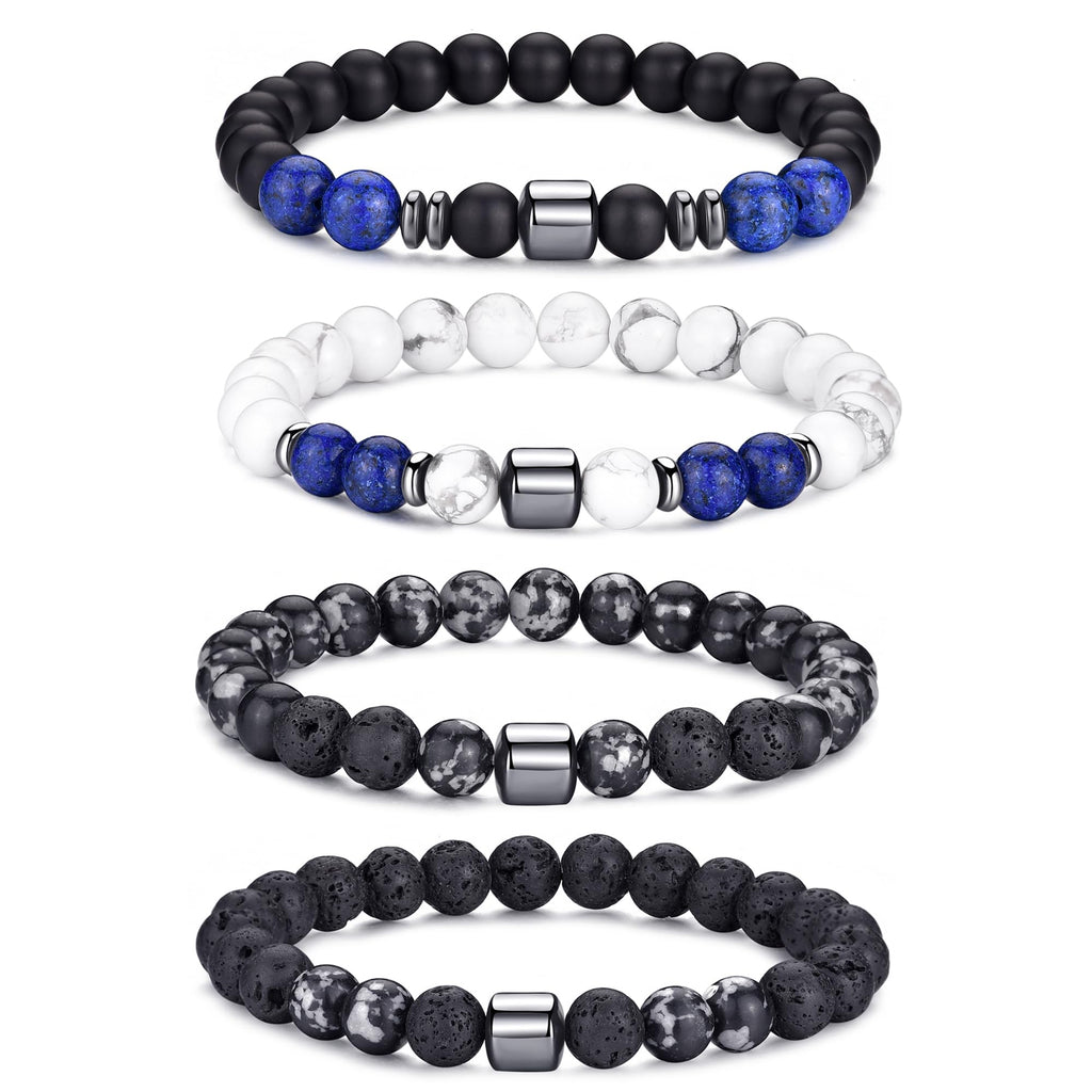 RANKEEF Tiger Eye Bracelet For Men featuring multiple styles of natural stone bead bracelets.