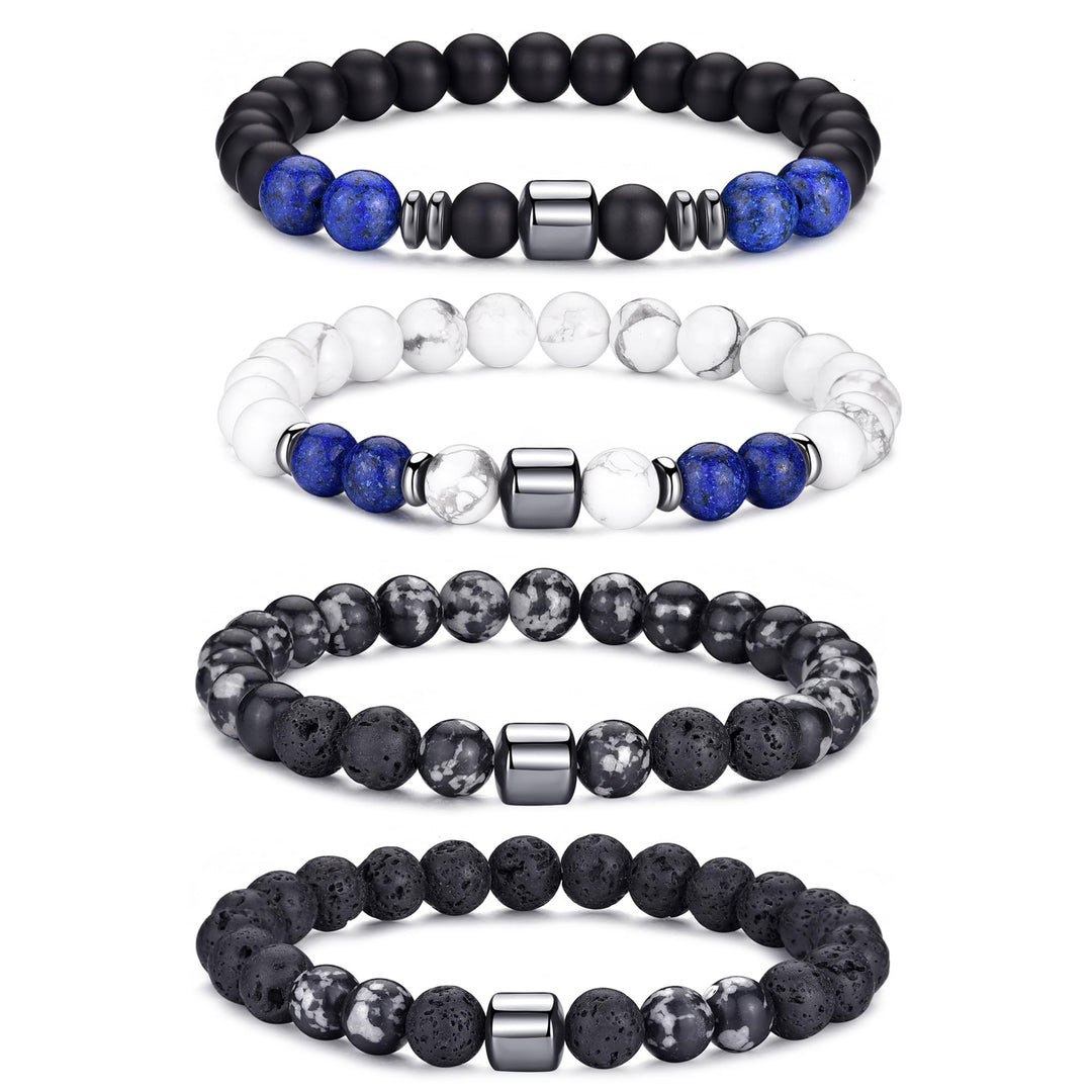 RANKEEF Tiger Eye Bracelet For Men featuring multiple styles of natural stone bead bracelets.
