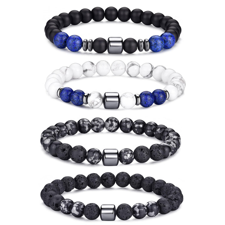 RANKEEF Tiger Eye Bracelet For Men featuring multiple styles of natural stone bead bracelets.