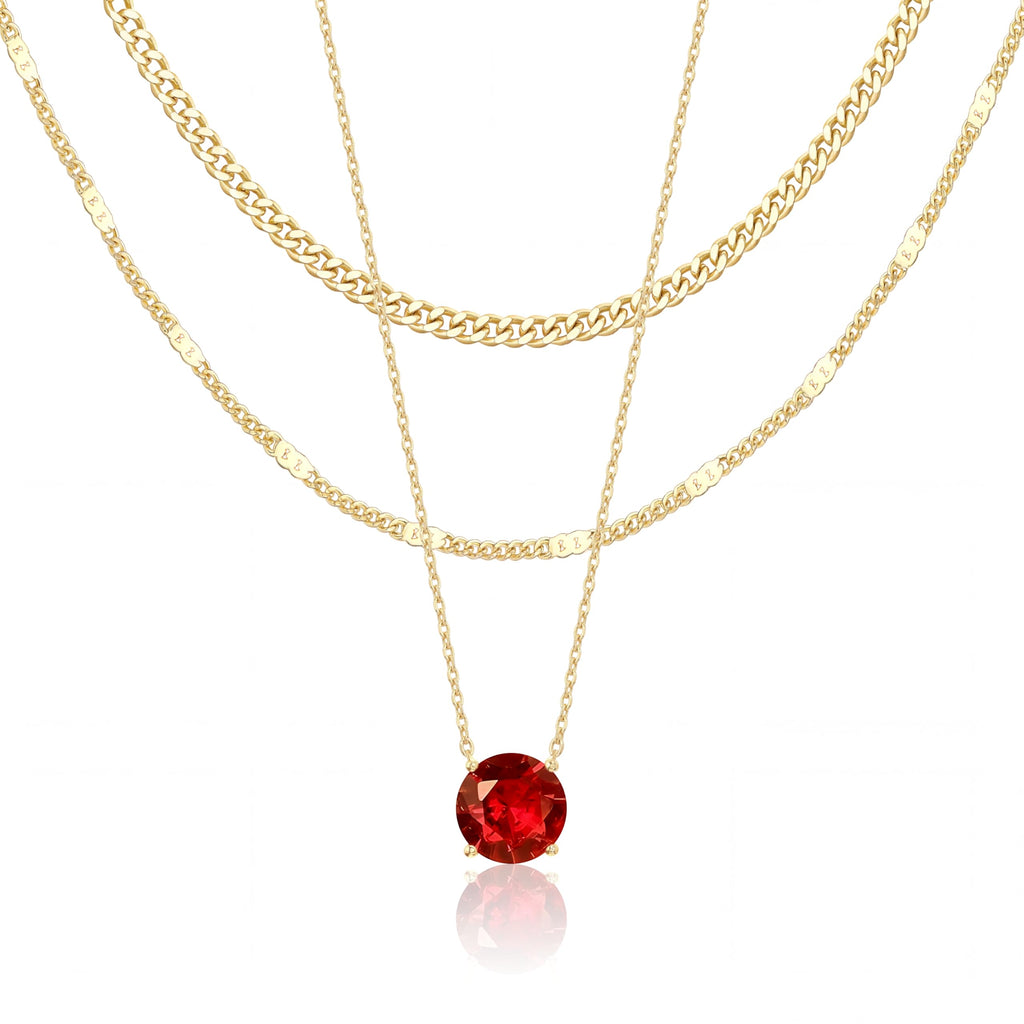 Lot de colliers en plaqué or 14 carats – Bijoux à pendentifs superposables qui ne ternissent pas