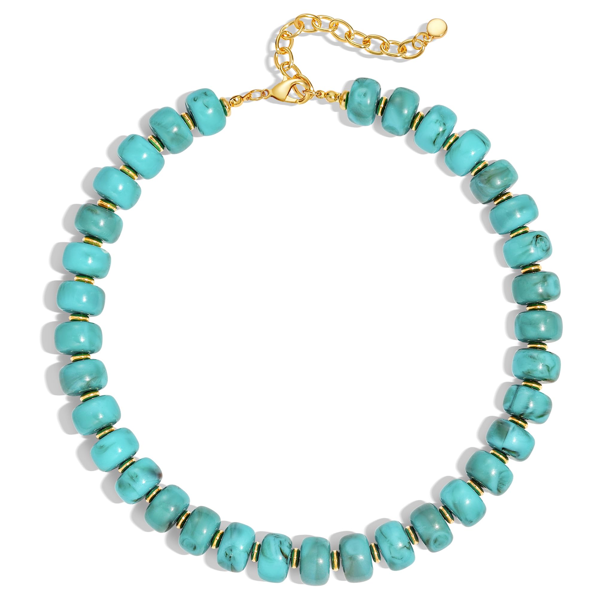 Collier plastron à perles en résine épaisses – Style moderne et minimaliste