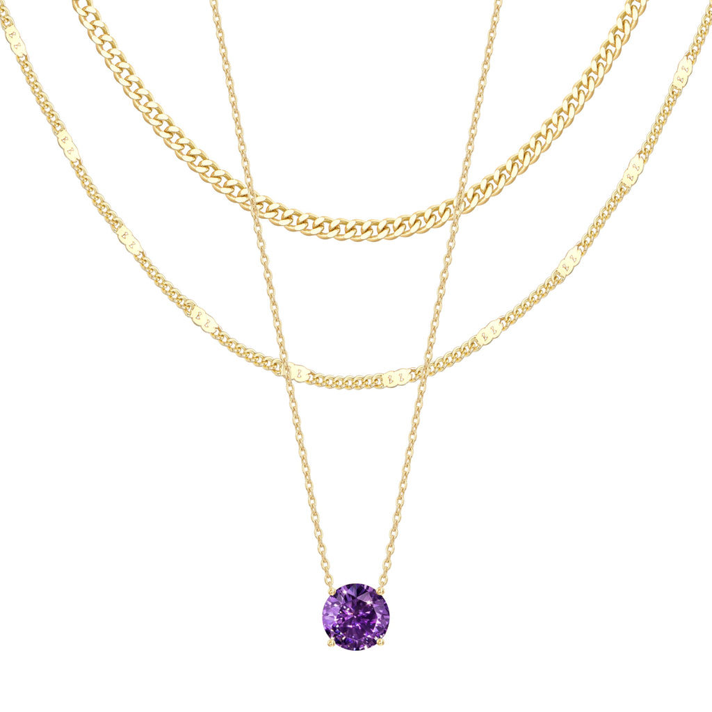 Lot de colliers en plaqué or 14 carats – Bijoux à pendentifs superposables qui ne ternissent pas