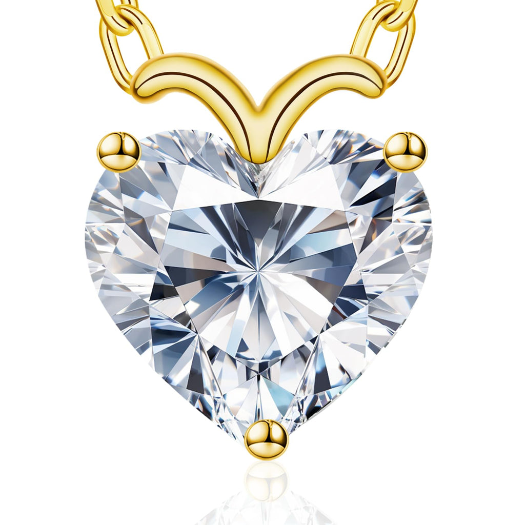 moissanite heart necklaces for women