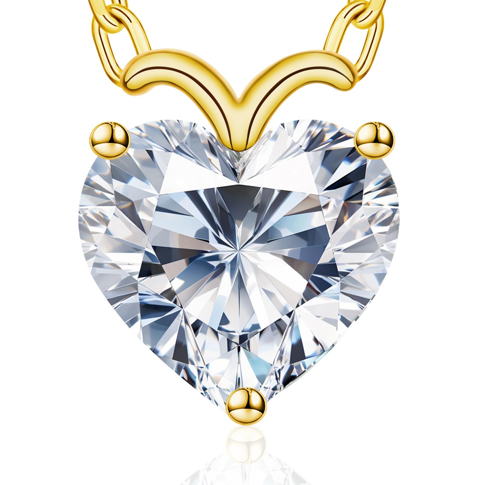 moissanite heart necklaces for women