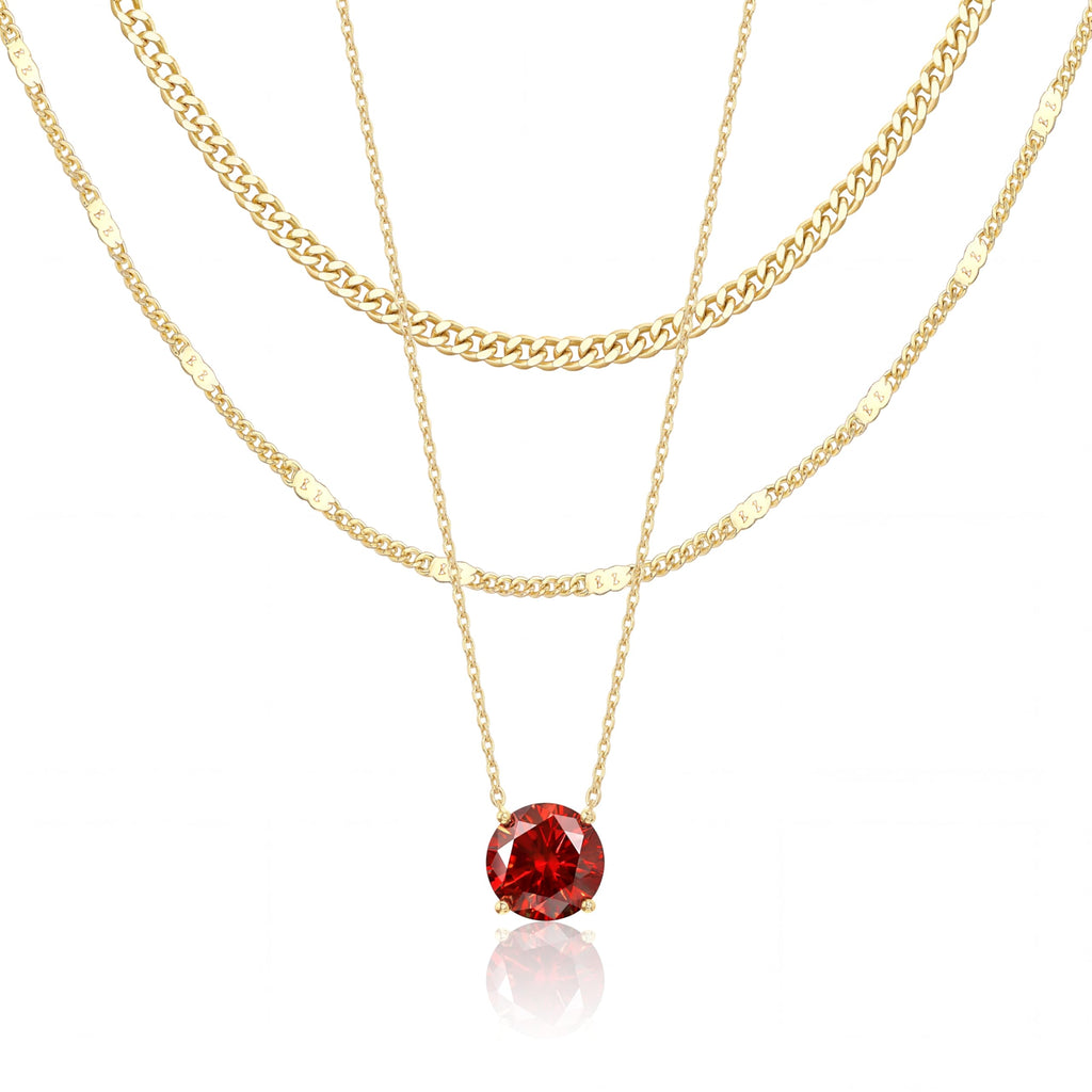 Lot de colliers en plaqué or 14 carats – Bijoux à pendentifs superposables qui ne ternissent pas