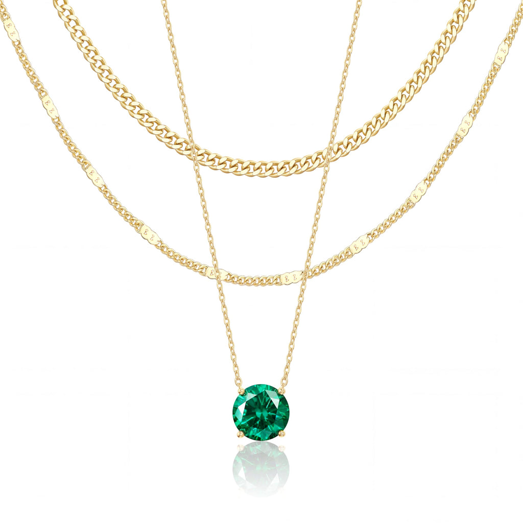 Lot de colliers en plaqué or 14 carats – Bijoux à pendentifs superposables qui ne ternissent pas