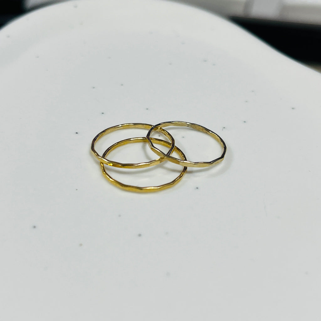 14k gold filled or sterling silver HAMMERED STACKING RING