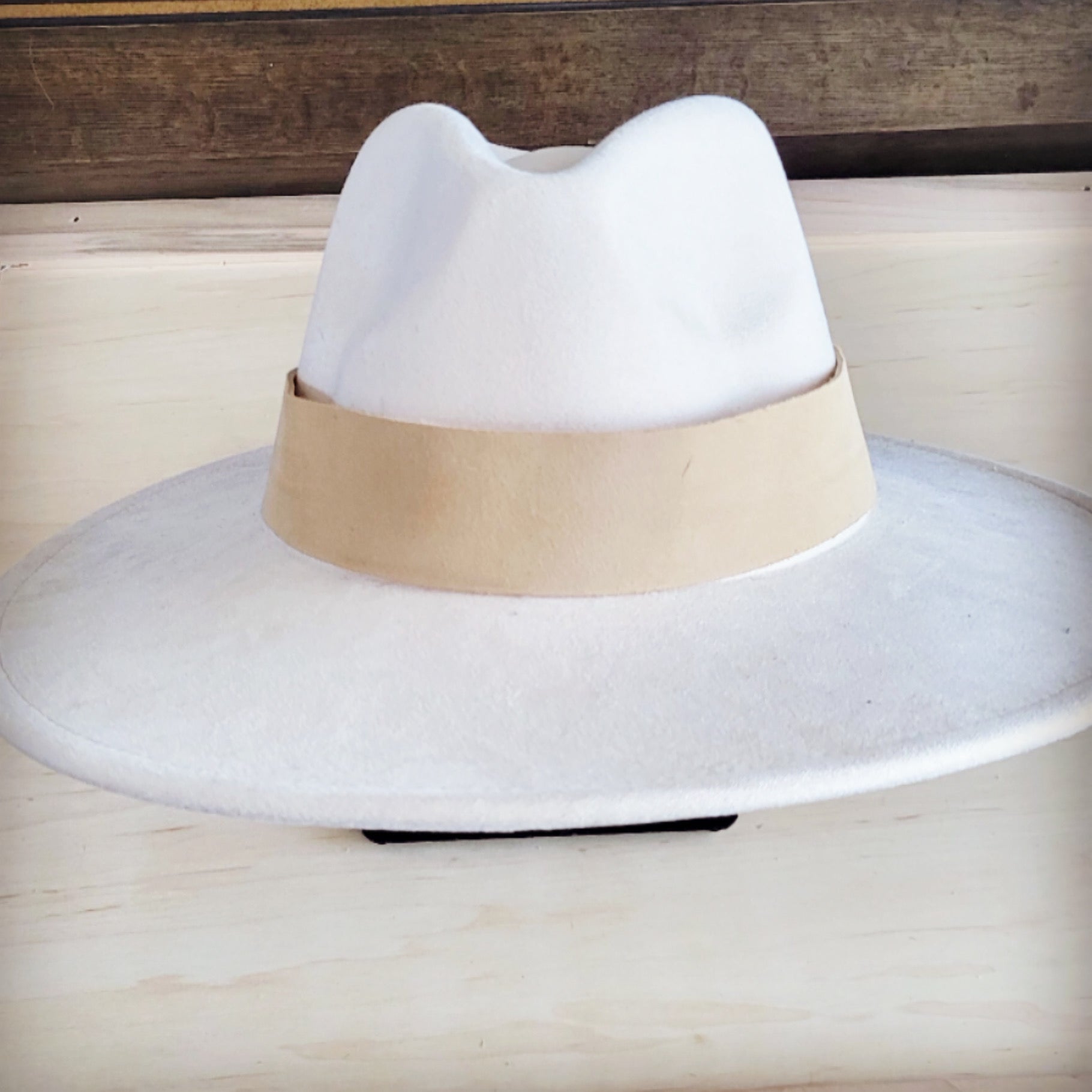 Wide Genuine Leather Bone Suede Hat Band Only 953w