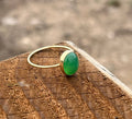 CHRYSOPRASE OVAL RING