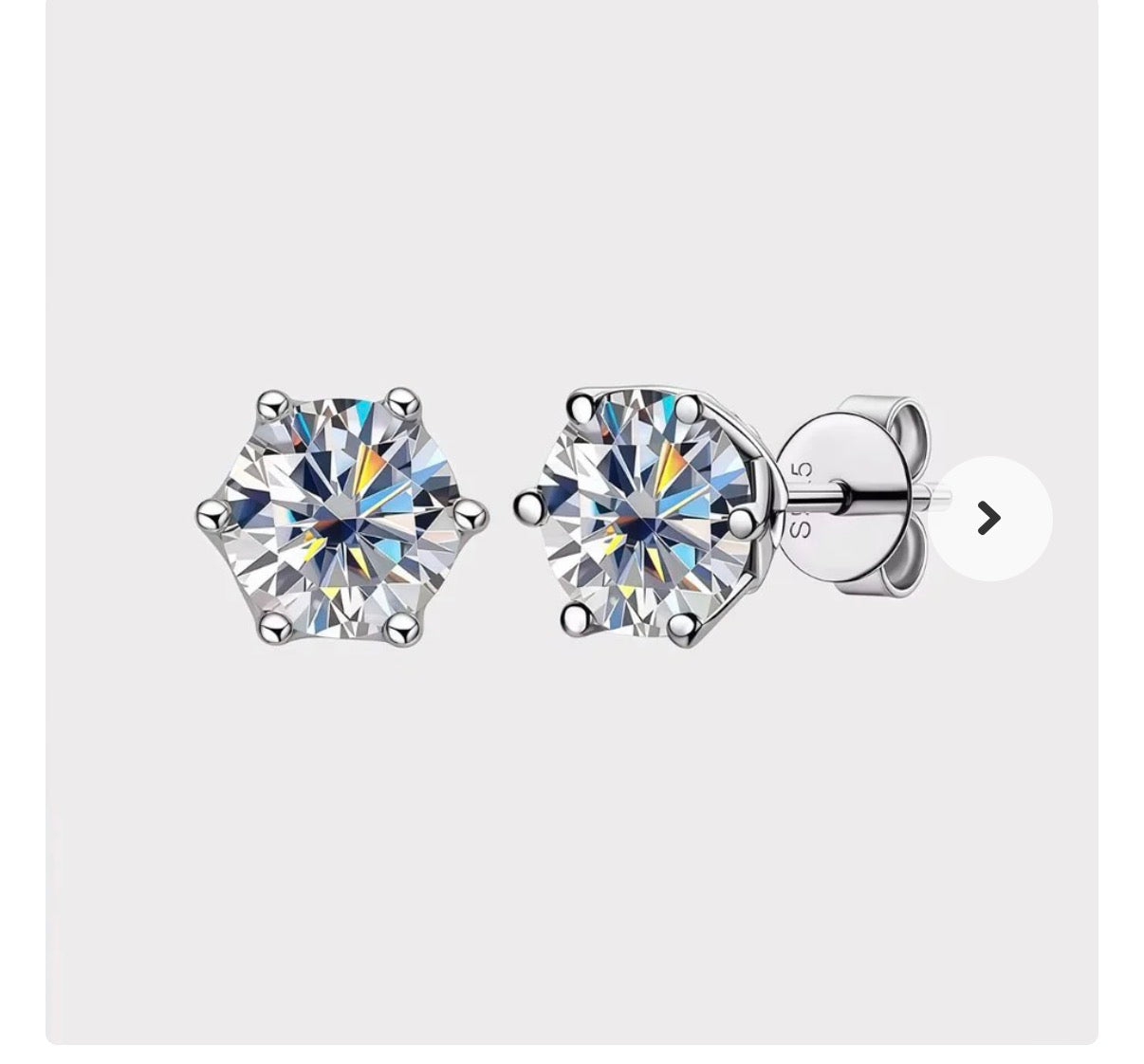 Moissanite Stud Earrings - Authentic VVS Quality