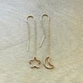 STAR & LUNA MOON THREADER EARRINGS