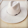 **Silver Metallic Leather Hat Band Only 984a