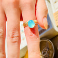 14k gold filled AQUA CHALCEDONY ALBA RING