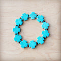 *Turquoise Cross Beaded Stretch Bracelet 811a