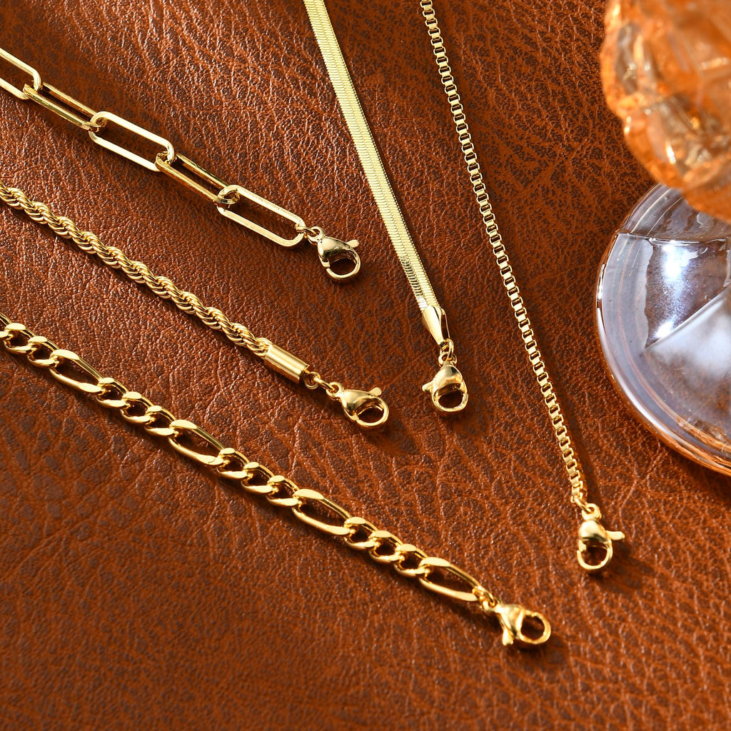 Striviio Gold Bracelets for Women 14K Gold Plated Stack Set