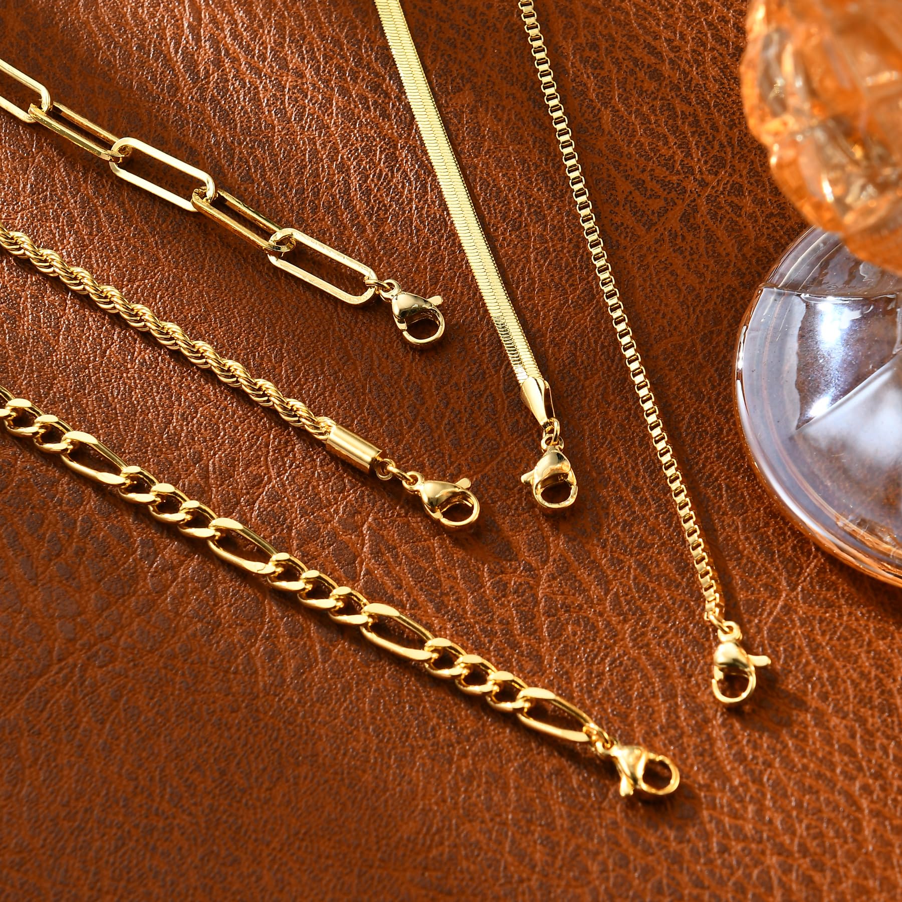 Lot de bracelets empilables plaqués or 14 carats – Bijoux superposés résistants à l'eau