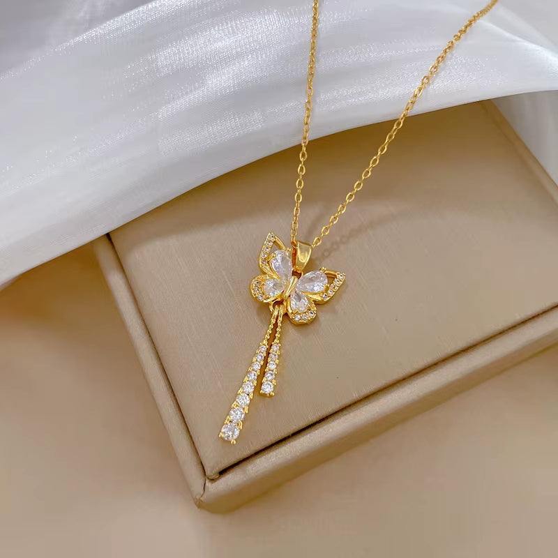 Luna Bloom Butterfly Tassel Necklace – Grace in Every GlimmerA Dance of Light, Elegance, and FantasyDelicate yet bold, the Luna Bloom Butterfly Tassel Necklace is a tribute to femininity, freedom, and the beauty of fine detailRemoloxLuna Bloom Butterfly Tassel Necklace